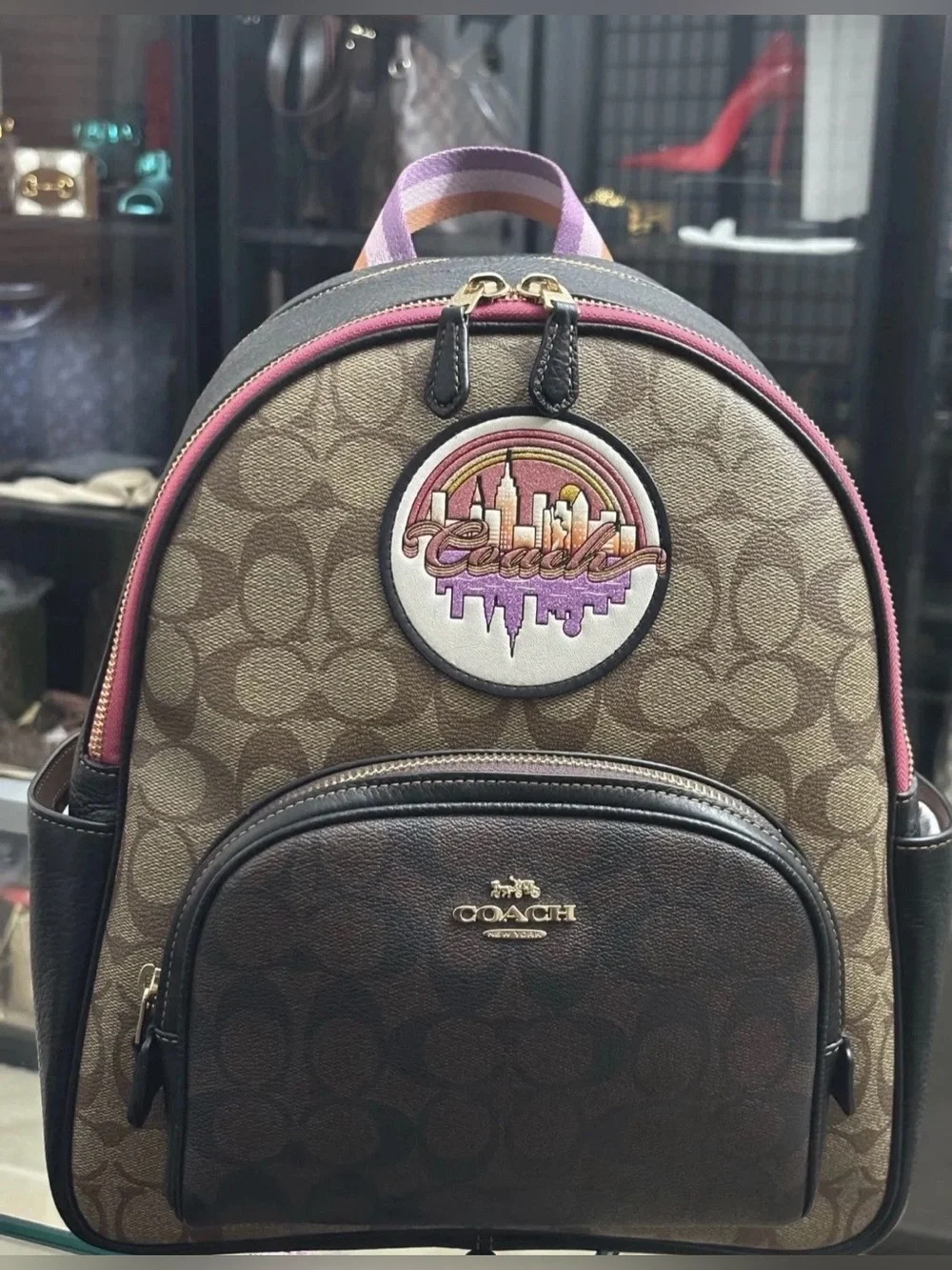 Coach Signature Back Pack with NewYork City Patch.